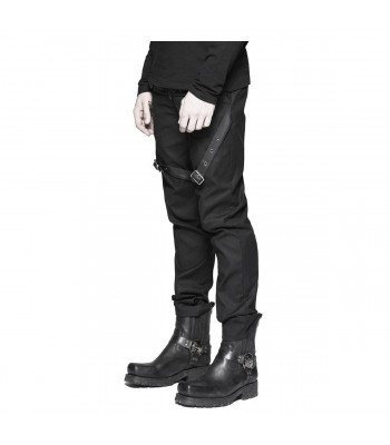 Men Gothic Trouser Leather Straps Diesel Punk Military Style Pant For Sale